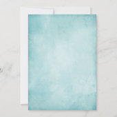 ヴィンテージの孔雀はティール（緑がかった色）の青い結婚式を宝石で飾ります 招待状 (裏面)