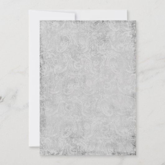 ヴィンテージの孔雀は灰色の結婚式招待状に羽をつけます 招待状