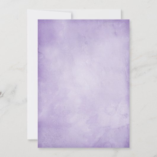 ヴィンテージの孔雀は紫色の結婚式を宝石で飾ります 招待状 (裏面)