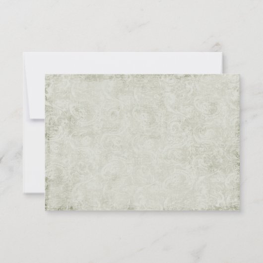 ヴィンテージの孔雀はRSVPの結婚に羽をつけます 出欠カード (裏面)