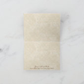 ヴィンテージの孔雀及びエッチングはメッセージカード感謝していしています サンキューカード (内部)