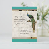 ヴィンテージの孔雀6音楽ノートのCandelabraの渦巻 出欠カード (スタンド正面)