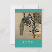 ヴィンテージの孔雀6音楽ノートのCandelabraの渦巻 出欠カード (裏面)