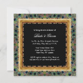 ヴィンテージの孔雀9の羽はエレガントな金ゴールドを切り分けました 招待状 (正面)