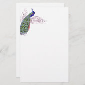 ヴィンテージの孔雀 便箋 (正面/裏面)