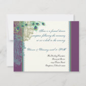 ヴィンテージの孔雀、羽の披露宴の招待状 招待状 (正面)