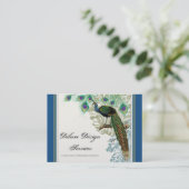 ヴィンテージの孔雀、羽-エレガントな名刺 名刺 (スタンド正面)