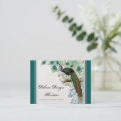 ヴィンテージの孔雀、羽-エレガントな名刺 名刺 (スタンド正面)