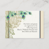 ヴィンテージの孔雀、羽-ギフトの登録カード エンクロージャーカード (裏面)