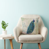 ヴィンテージの孔雀、花および蝶 クッション (椅子)