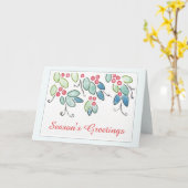 ヴィンテージの季節の挨拶クリスマスカード カード (黄色い花)