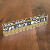 ヴィンテージの学校の定規|の先生 デスクネームプレート (側面)