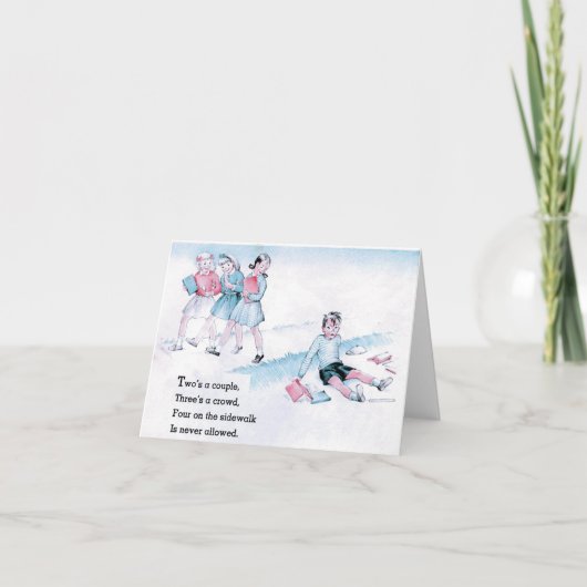 ヴィンテージの学校の韻 サンキューカード (正面)