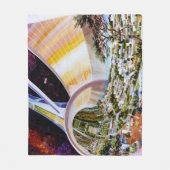 ヴィンテージの宇宙のアートワーク フリースブランケット (正面)