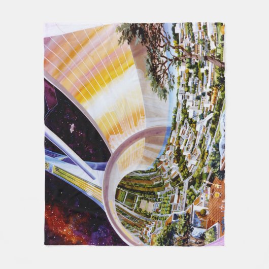 ヴィンテージの宇宙のアートワーク フリースブランケット (正面)