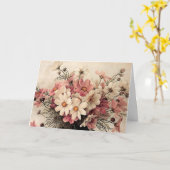 ヴィンテージの宇宙の花束 カード (黄色い花)