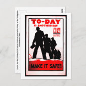 ヴィンテージの安全性ポスターTシャツ ポストカード (正面/裏面)