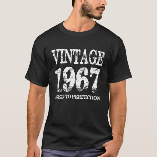 ヴィンテージの完全さのワイシャツに老化する1967年の誕生年 Tシャツ (正面)