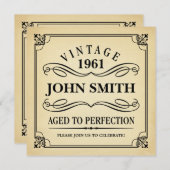 ヴィンテージの完全期限切れおもしろい誕生日招待状 招待状 (正面/裏面)