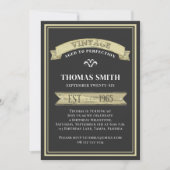 ヴィンテージの完全高齢化モダントレンディー誕生日 招待状 (正面)