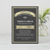 ヴィンテージの完全高齢化モダントレンディー誕生日 招待状 (スタンド正面)