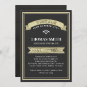 ヴィンテージの完全高齢化モダントレンディー誕生日 招待状 (正面/裏面)