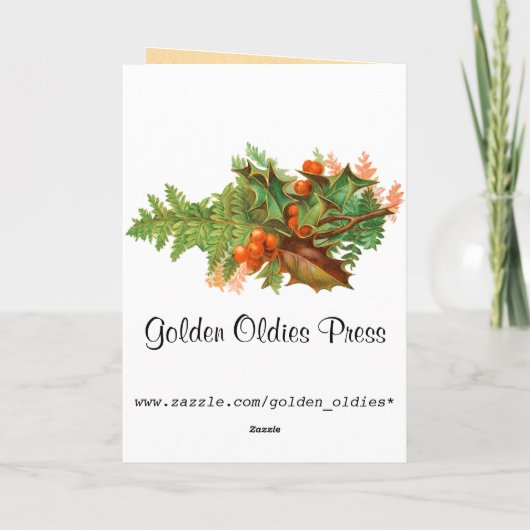 ヴィンテージの宗教クリスマスカード シーズンカード (裏面)