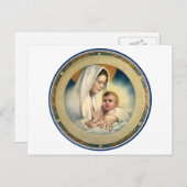 ヴィンテージの宗教クリスマス、マドンナおよび子供 シーズンポストカード (正面/裏面)