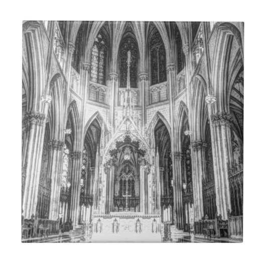 ヴィンテージの宗教ゴシック様式カトリック教会のカテドラル タイル (正面)