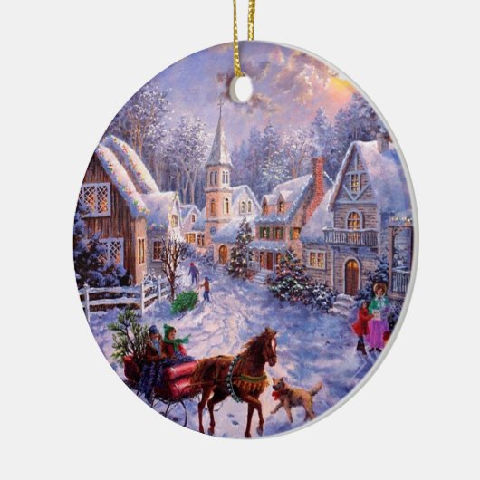 ヴィンテージの宗教出生のクリスマスのオーナメント セラミックオーナメント (左)