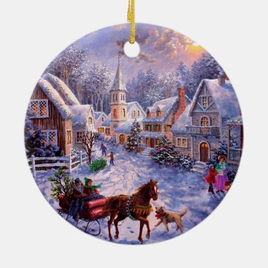 ヴィンテージの宗教出生のクリスマスのオーナメント セラミックオーナメント (裏面)