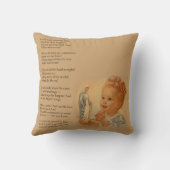 ヴィンテージの宗教女の子によって賛美される聖母マリアの祈りの言葉 クッション (裏面)