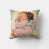 ヴィンテージの宗教女の赤ちゃんの守り神 クッション (裏面)