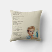 ヴィンテージの宗教男の子によって賛美される聖母マリアの祈りの言葉 クッション (裏面)