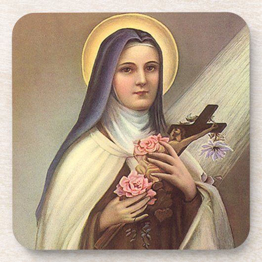 ヴィンテージの宗教的なイースター、十字架を持つ修道女 コースター (正面)