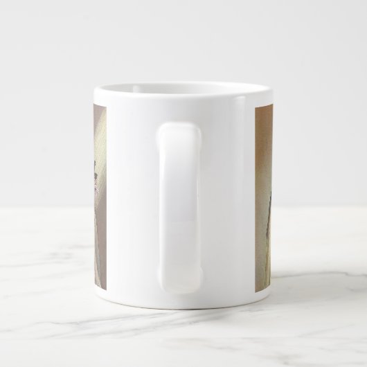 ヴィンテージの宗教的なイースター、十字架を持つ修道女 ジャンボコーヒーマグカップ (裏面)