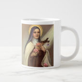 ヴィンテージの宗教的なイースター、十字架を持つ修道女 ジャンボコーヒーマグカップ (右)