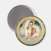 ヴィンテージの宗教的なクリスマス、マドンナと子供 マグネット (正面/裏面)