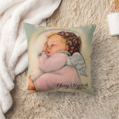 ヴィンテージの宗教虹の女の赤ちゃんの守り神 クッション (ブランケット)