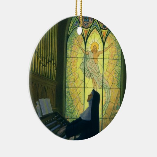 ヴィンテージの宗教遊、修道院のオルガン セラミックオーナメント (右)