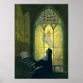 ヴィンテージの宗教遊、修道院のオルガン ポスター (正面)