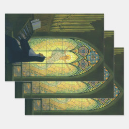 ヴィンテージの宗教遊、修道院のオルガン ラッピングペーパーシート