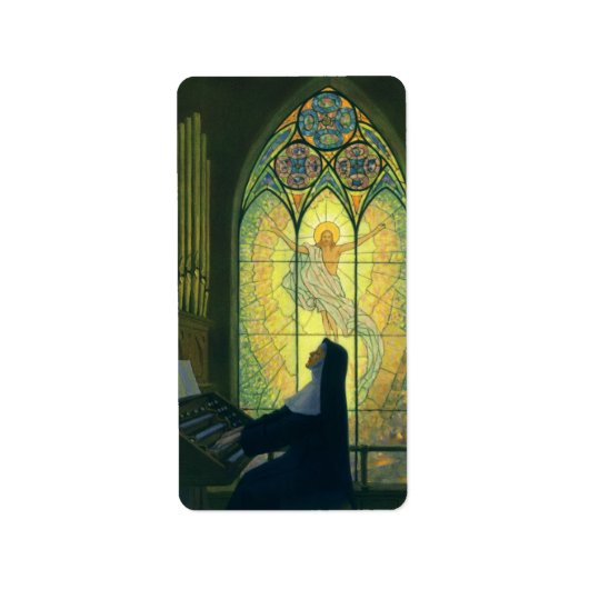 ヴィンテージの宗教遊、修道院のオルガン ラベル (正面)