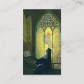 ヴィンテージの宗教遊、修道院のオルガン 名刺 (裏面)