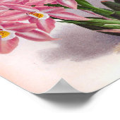 ヴィンテージの官能的なピンクの蘭クリスプームファシュトゥオサム ポスター (角)