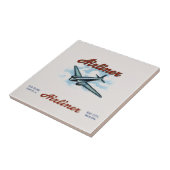 ヴィンテージの定期旅客機のタバコ入れのラベルのレトロ タイル (側面)