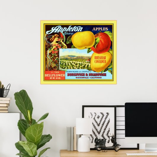 ヴィンテージの実のラベル ポスター (ホームオフィス)