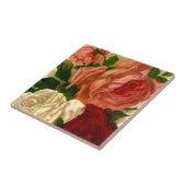 ヴィンテージの家宝のバラの旧式で古い赤面のばら色のタイル タイル (側面)