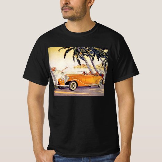 ヴィンテージの家族の休暇のコンバーチブルカー Tシャツ (正面)