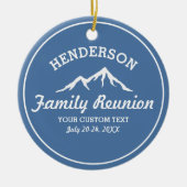 ヴィンテージの家族会旅行のカッコいいの山頂 セラミックオーナメント (正面)